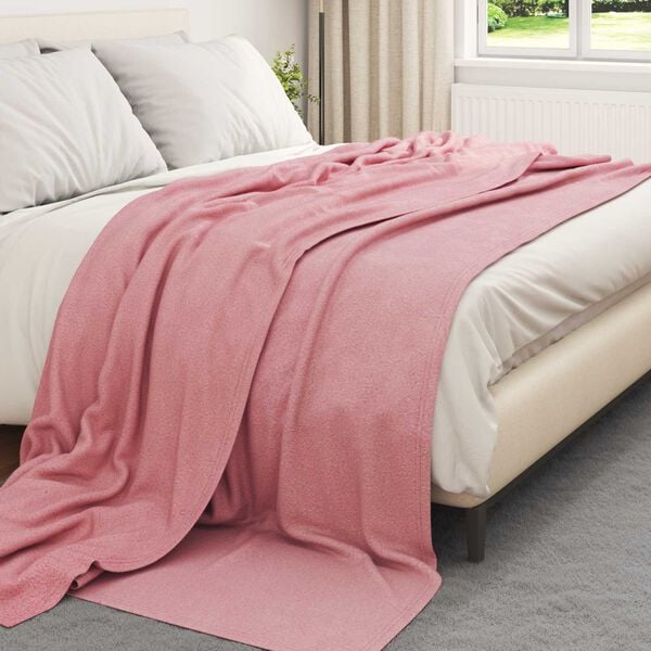 vidaXL Cobertor Rosa 270 x 240 cm L&atilde;