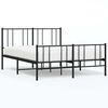 vidaXL Estrutura de cama com cabeceira e p&eacute;s 140x190 cm metal preto