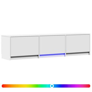 vidaXL Rack de TV com LED Branco 165 x 34 x 40 cm Madeira engenheirada