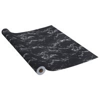 vidaXL Autocolante para móveis 500x90 cm PVC cor de pedra preta