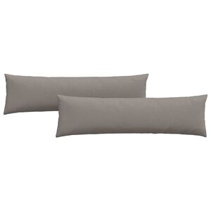 vidaXL Travesseiros de Sof&aacute; 2 pcs Cinzento-acastanhado 145 x 40 cm