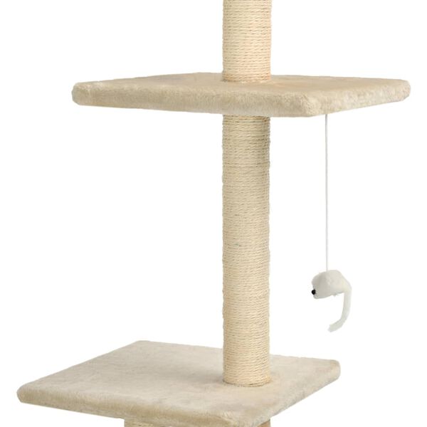vidaXL &Aacute;rvore para gatos c/ postes arranhadores sisal 260 cm bege