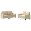 vidaXL 2 pcs conjunto de sof&aacute;s com almofad&otilde;es tecido cor creme
