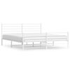 vidaXL Estrutura de cama com cabeceira e p&eacute;s 193x203 cm metal branco