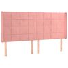 vidaXL Cama box spring c/ colch&atilde;o/LED 200x200 cm veludo rosa
