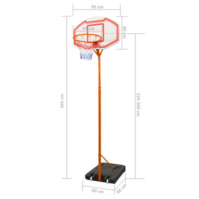 vidaXL Conjunto de basquetebol 305 cm