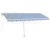 vidaXL Toldo automático independente 500x300 cm azul e branco