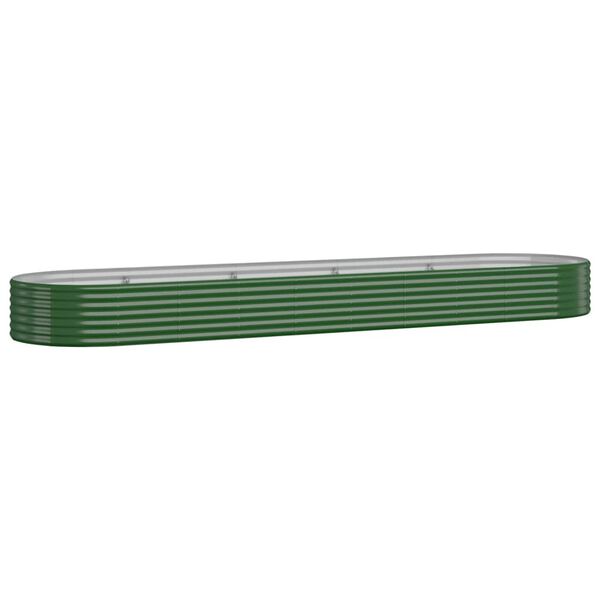 vidaXL Canteiro elevado jardim 396x100x36 cm a&ccedil;o galvanizado verde