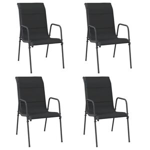 vidaXL Cadeiras de jardim 4 pcs a&ccedil;o e textilene preto
