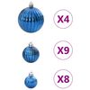 vidaXL Enfeites de Natal 98 pcs &Oslash;3/4/6 cm azul