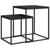 vidaXL Conjunto de mesas de centro 2 pcs derivados de madeira e metal