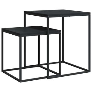 vidaXL Conjunto de mesas de centro 2 pcs derivados de madeira e metal