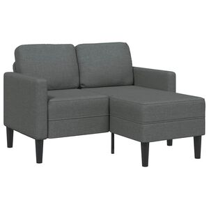 vidaXL Sof&aacute; de 2 lugares com chaise longue em forma de L cinza escuro 125 cm tecido