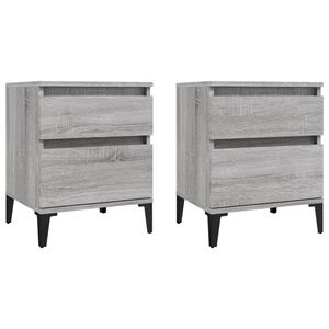 vidaXL Mesas de cabeceira 2 pcs 40x35x50 cm cinzento sonoma