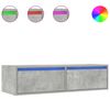 vidaXL M&oacute;vel de TV com luzes LED 100X35,5x25 cm cinzento cimento
