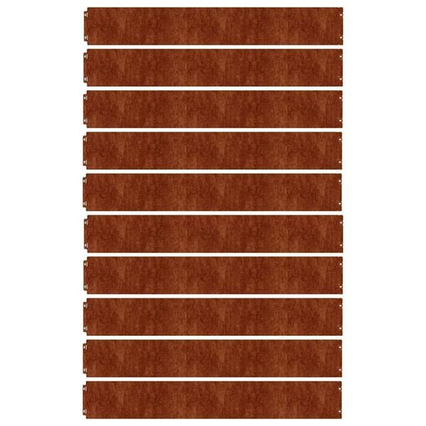 vidaXL Bordas de relvado 10 pcs 15x103 cm a&ccedil;o corten flex&iacute;vel
