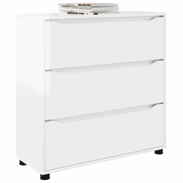 vidaXL Arm&aacute;rio de arruma&ccedil;&atilde;o Branco Brilhante 80 x 31 x 81 cm