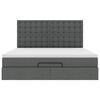 vidaXL Estrutura de cama otomana com colch&atilde;o tecido cinzento escuro