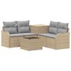 vidaXL Conjunto de Sof&aacute;s 6 unid. Bege e Cinza Claro 55 x 55 x 37 cm