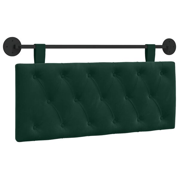 vidaXL Cabeceira Suspensa Verde Escuro 110 x 55 x 7 cm Veludo