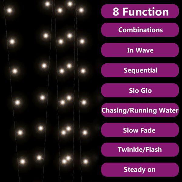 vidaXL Luzes solares 2pcs 2x200 LED p/ interior/exterior branco frio