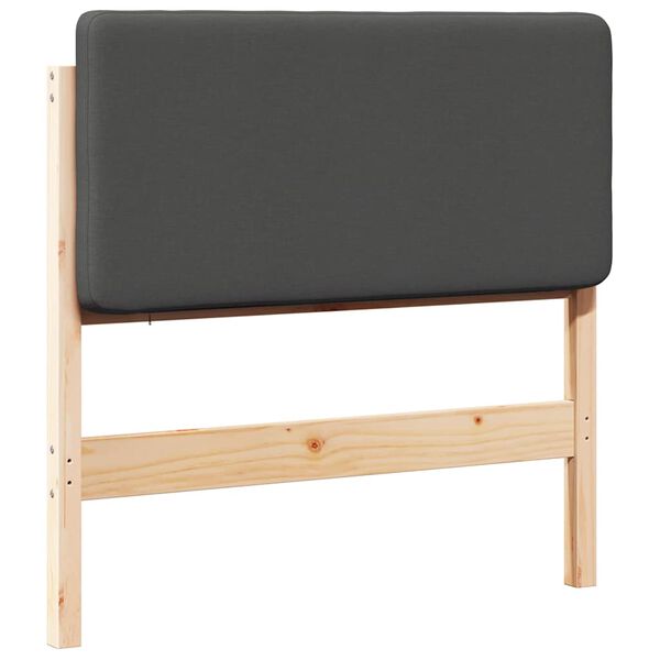 vidaXL Cabeceira estofada com cabeceira Marrom e Cinza Escuro 90 cm