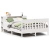 vidaXL Cama com estante sem colch&atilde;o 120x190 cm pinho maci&ccedil;o branco