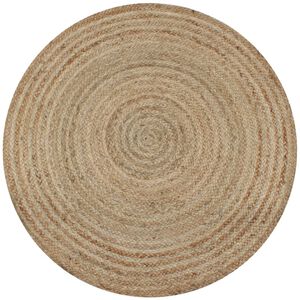 vidaXL Tapete em juta tran&ccedil;ada 120 cm redondo