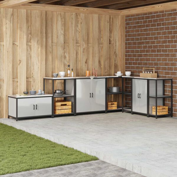 vidaXL Armazenamento de Cozinha com porta Prateado 60 x 50 x 92 cm A&ccedil;o