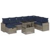 vidaXL Conjunto de sof&aacute; de jardim de 9 pe&ccedil;as com almofadas em rattan sint&eacute;tico cinza