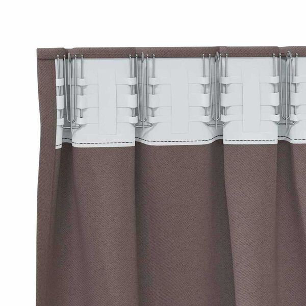 vidaXL Cortinas Blackout com Argolas 2 pcs Marrom Escuro 175 x 140 cm