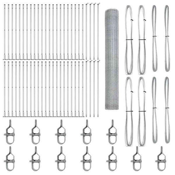 vidaXL Poste de Cerca Prateado 100 x 1,2 m (malha de 25 mm) A&ccedil;o