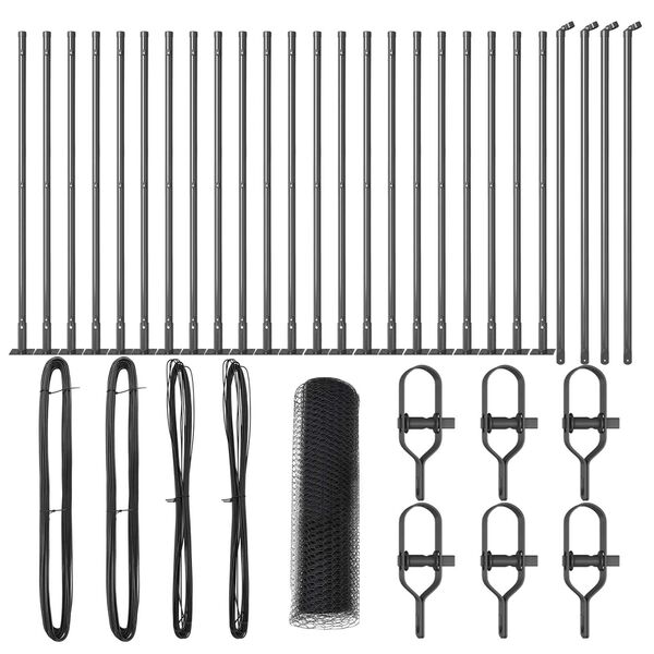 vidaXL Cerca com Postes Cinzeto 0.6 x 50 m A&ccedil;o revestido de PVC