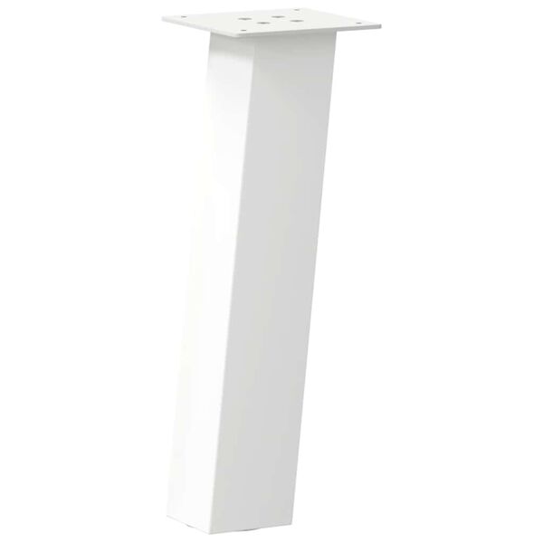 vidaXL P&eacute;s para mesa de centro 4 pe&ccedil;as, branco, 42 cm, a&ccedil;o