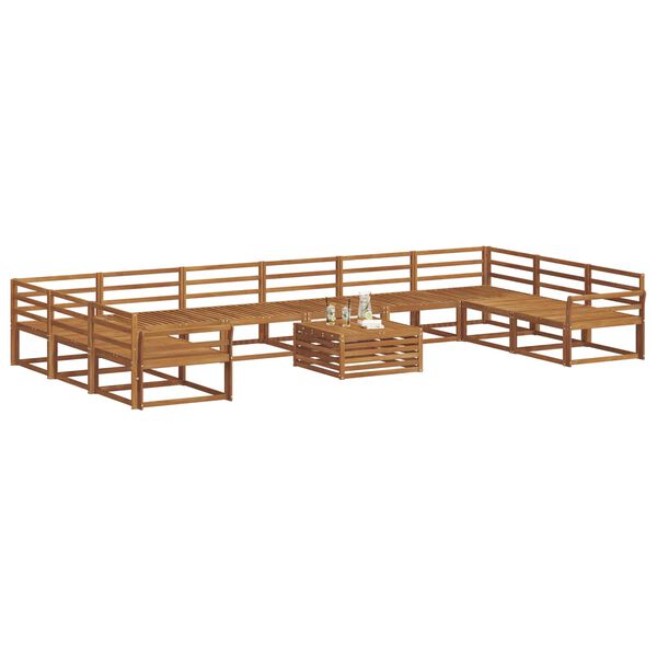 vidaXL Conjunto de Sof&aacute;s para Exterior 11 pcs Natural