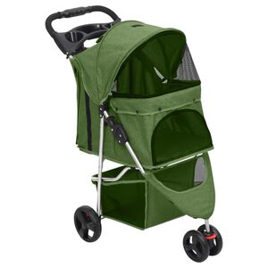 vidaXL Carrinho dobrável para cães 80x46x98 cm tecido oxford verde