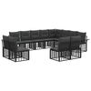 vidaXL Conjunto de Sof&aacute;s para Exterior 12 pcs Preto e Cinza Escuro