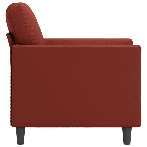 vidaXL Poltrona 60 cm couro artificial vermelho tinto