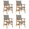 vidaXL Cadeiras de jardim 4 pcs madeira de ac&aacute;cia maci&ccedil;a