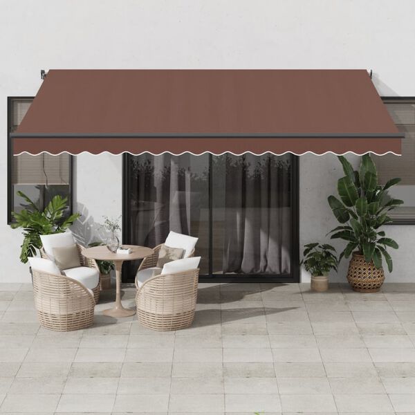 vidaXL Toldo retr&aacute;til manual 450x350 cm castanho