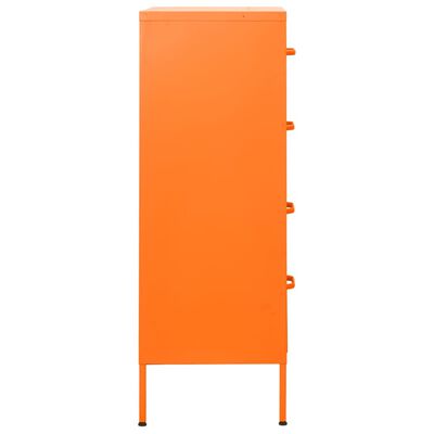 vidaXL Cómoda/aparador com gavetas aço 80x35x101,5 cm laranja