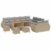 vidaXL Conjunto de Sof&aacute; de Jardim 14 unid. Bege vime PE