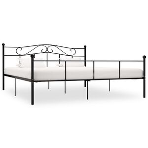 vidaXL Estrutura de cama em metal 180x200 cm preto