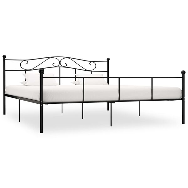 vidaXL Estrutura de cama em metal 180x200 cm preto