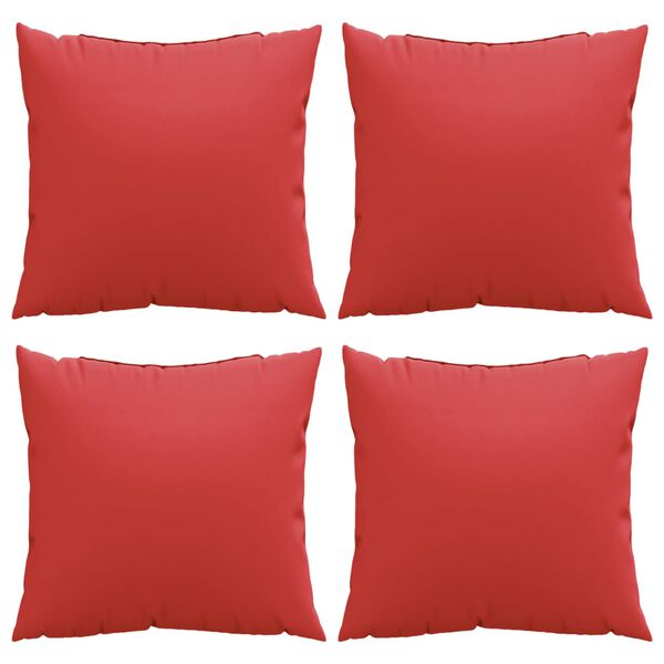 vidaXL Almofadas decorativas 4 pcs 40x40 cm tecido vermelho