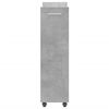 vidaXL Armário c/ rodas 60x22x79 cm derivados de madeira cinza cimento