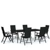 vidaXL 7 pcs conjunto de jantar para jardim preto
