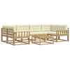 vidaXL Conjunto de Sof&aacute;s para Exterior 5 unid. Branco e Creme