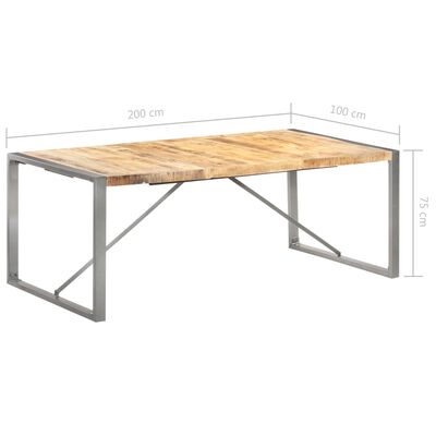 vidaXL Mesa de jantar 200x100x75 cm madeira de mangueira maciça áspera