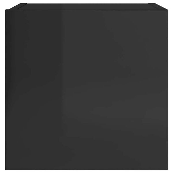 vidaXL Arm&aacute;rio de parede para TV 30,5x30x30 cm preto brilhante
